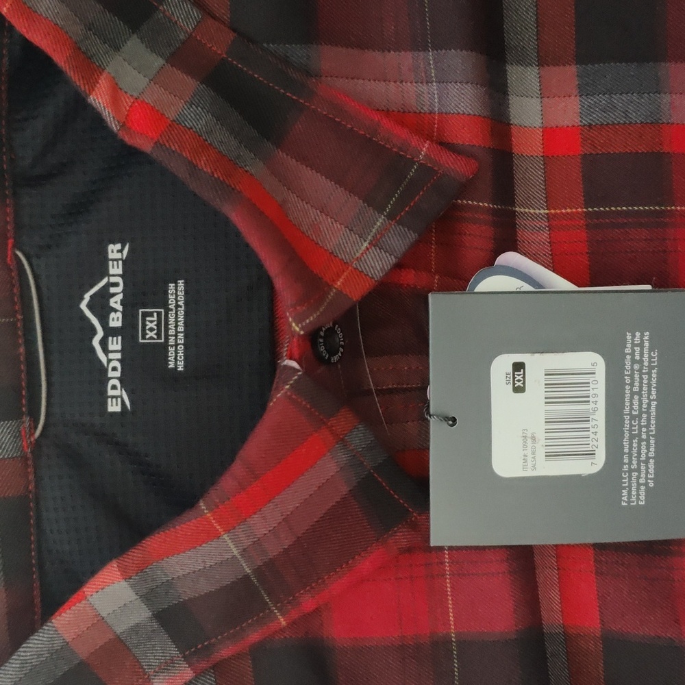 37. Eddie Bauer Tech Flannel | Color - Salsa Red - Picture 3 of 7
